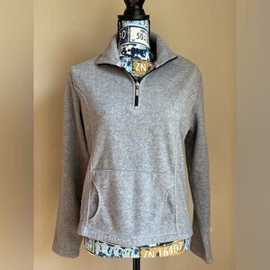 Women’s Grey fleece pullover.